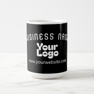 Upload Logo Retro-Modern Black & White (editable) Coffee Mug