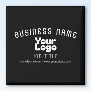 Upload Logo Retro-Modern Black & White (editable) Magnet