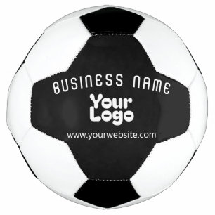 Upload Logo Retro-Modern Black & White (editable) Soccer Ball