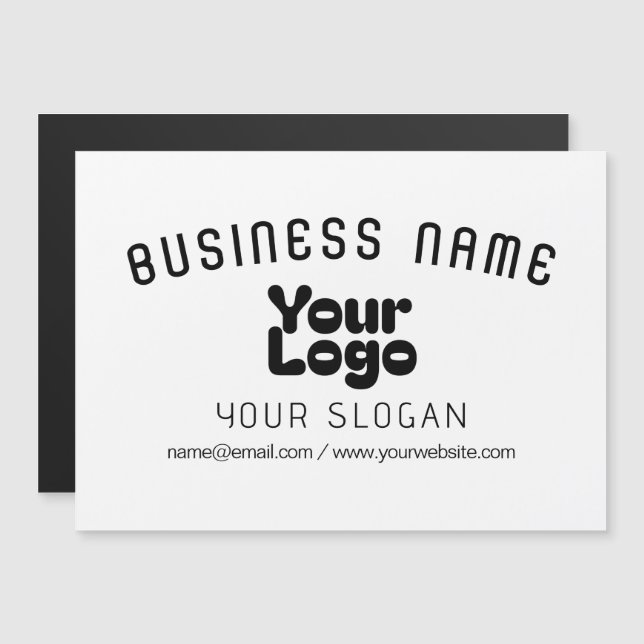 Upload Logo Retro-Modern White & Black (editable) (Front/Back)