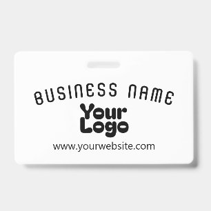 Upload Logo Retro-Modern White & Bllack (editable) Badge