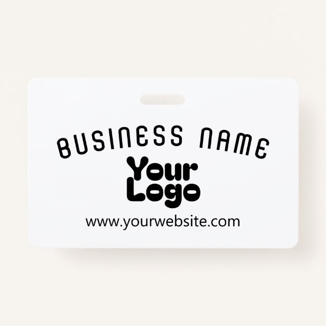 Upload Logo Retro-Modern White & Bllack (editable) Badge (Front)