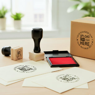 Upload Logo Stamp. Custom Small Business Font Seal Rubber Stamp