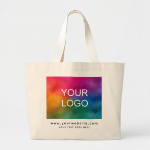 Upload Logo Website Address Promotional Template Large Tote Bag
