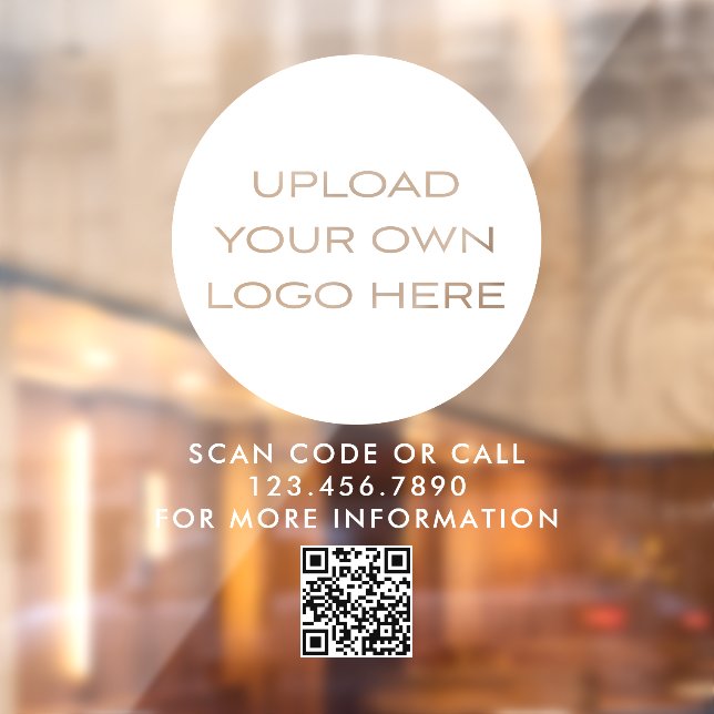 Upload Own Logo Small Business Branding QR Code Window Cling (Sheet 2)