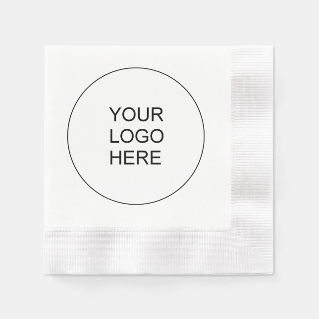 Upload Own Logo Text Here Silver Coined Cocktail Napkin (Front)