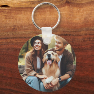 Upload Personalized Pet Family Photo Keepsake Gift Keychain