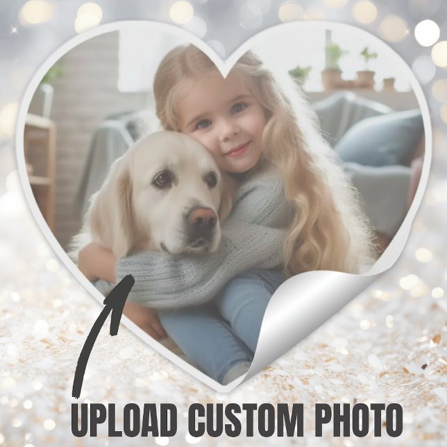 Upload Personalized Photo Gift Child Dog Pet Heart (Upload Personalized Photo Gift Child Dog Pet Heart Sticker.)