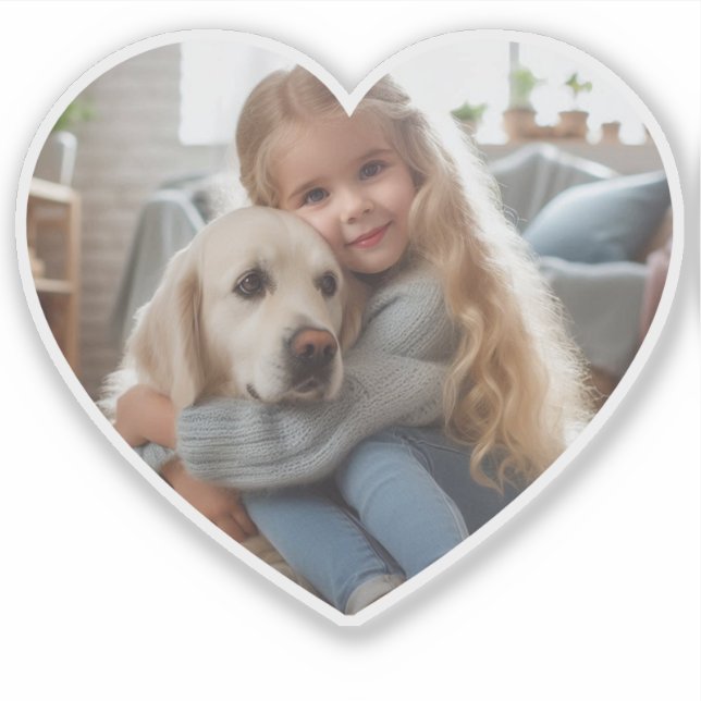 Upload Personalized Photo Gift Child Dog Pet Heart (Front)