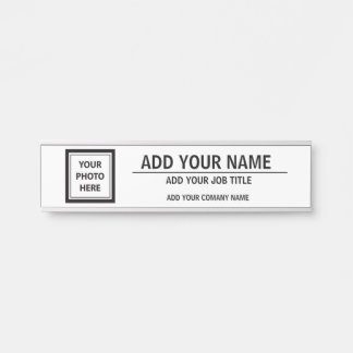 Upload Photo Add Name - Job Title & Company Name Door Sign