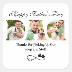 Upload Photo Happy Father's Day Funny Dog Owner  Square Sticker
