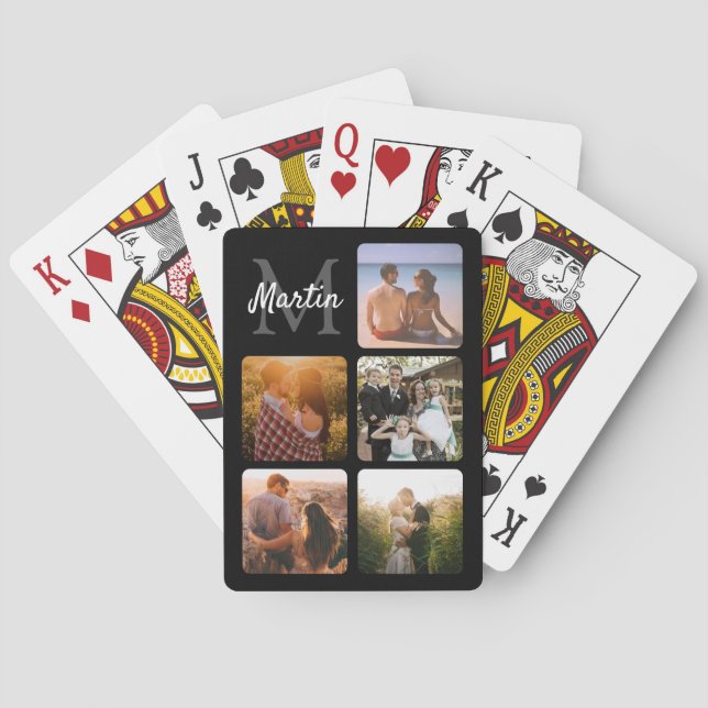 Upload photo monogrammed  playing cards (Back)