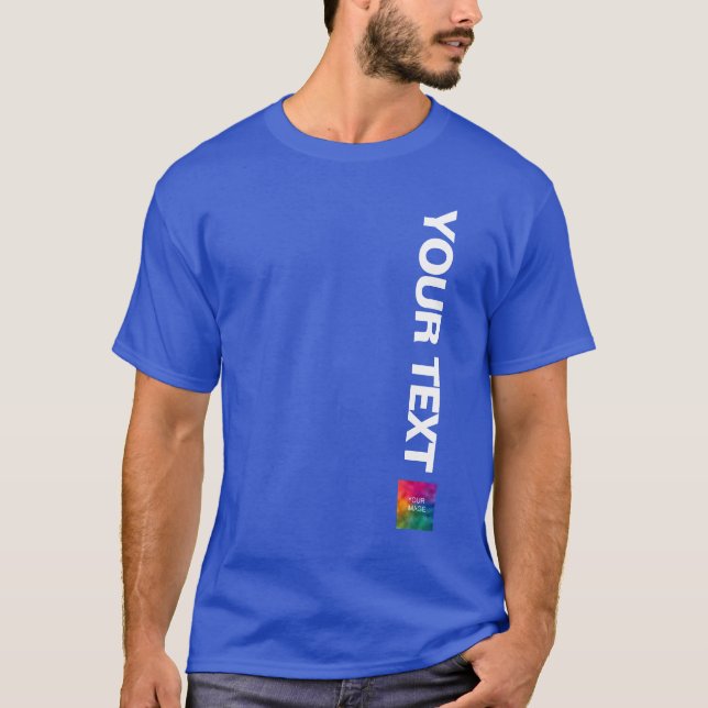 Upload Photo Or Logo Here Add Text Mens Royal Blue T-Shirt (Front)