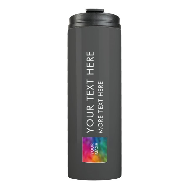 Upload Photo Or Logo Modern Minimalist Template Thermal Tumbler (Front)