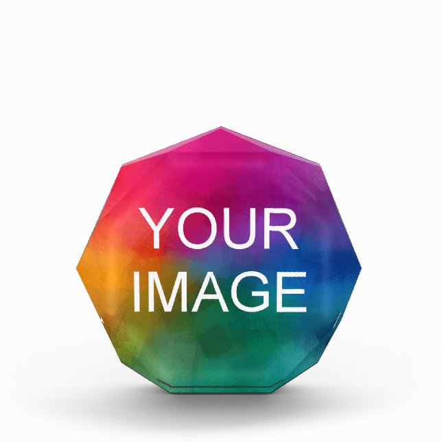 Upload Photo Picture Image Logo Template Octagonal Block (Front)
