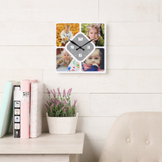 Upload photo square wall clock