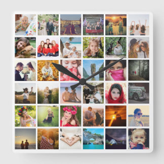 Upload photo square wall clock