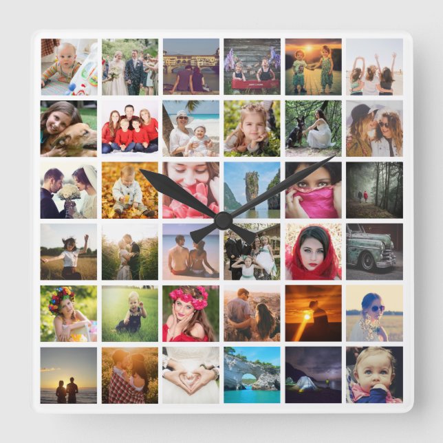 Upload photo square wall clock (Front)
