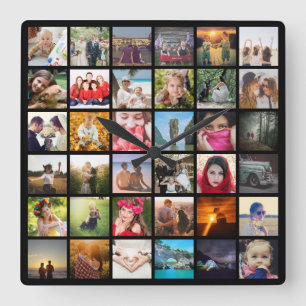 Upload photo square wall clock