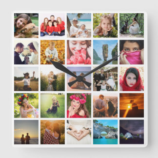 Upload photo square wall clock