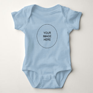 Upload Picture Add Text Jersey Blue One-Pieces Boy Baby Bodysuit
