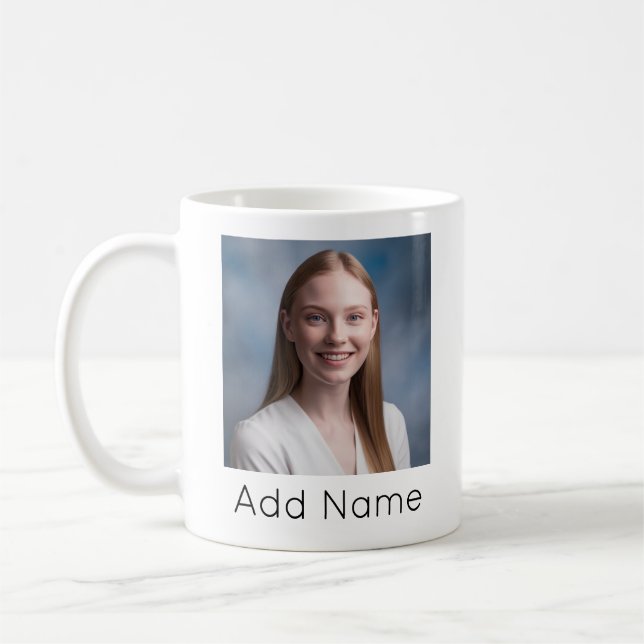 upload picture Custom Photo and Name Personalized  Coffee Mug (Left)