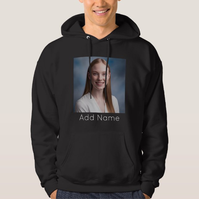 upload picture Custom Photo and Name Personalized  Hoodie (Front)