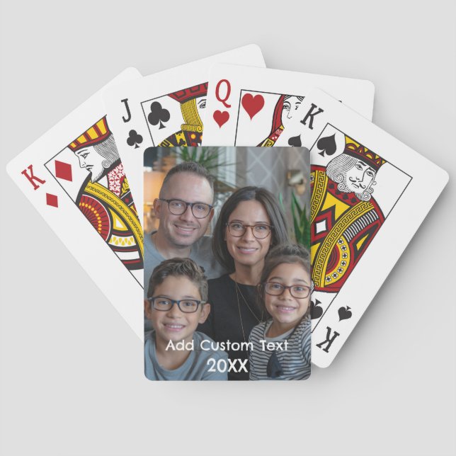 upload picture Custom Photo and Name Personalized  Playing Cards (Back)