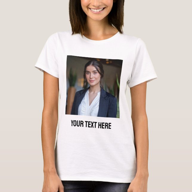 upload picture Custom Photo and text Personalized  T-Shirt (Front)