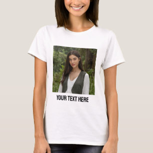 upload picture Custom Photo and text Personalized  T-Shirt