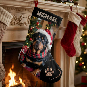 upload picture Dog Custom Photo text Personalized Small Christmas Stocking