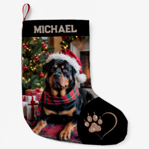 upload picture Dog Custom Photo text Personalized  Small Christmas Stocking