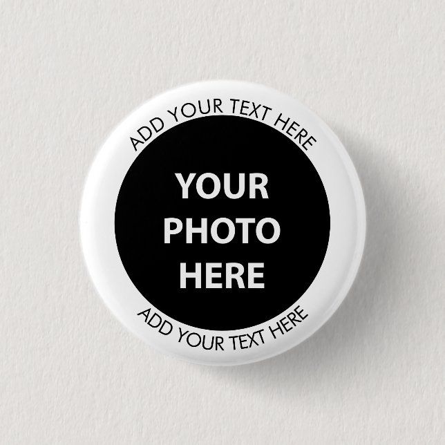 Upload Picture Photo & Add Text – Customize 1 Inch Round Button (Front)