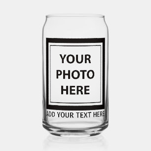 Upload Picture Photo & Add Text – Customize Can Glass