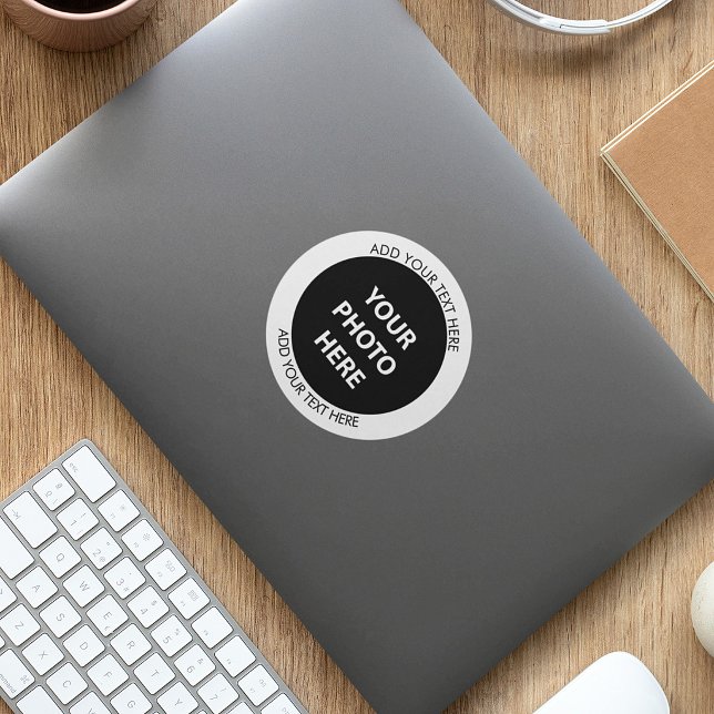 Upload Picture Photo & Add Text – Customize Classic Round Sticker (Creator Uploaded)
