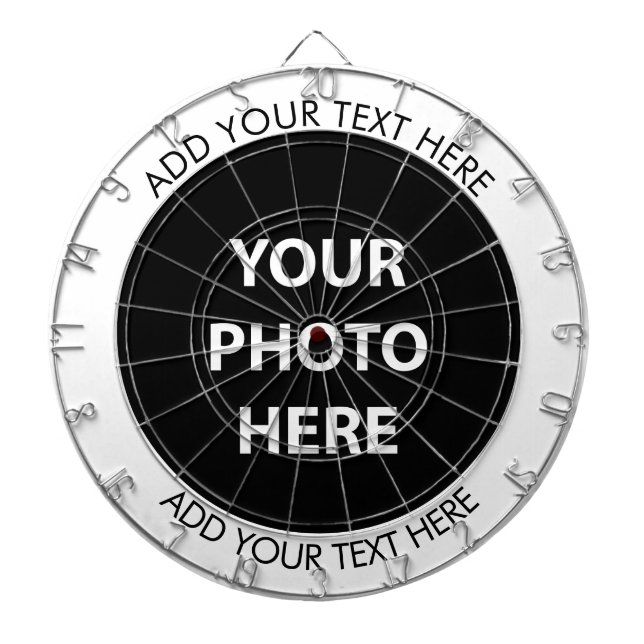 Upload Picture Photo & Add Text – Customize Dartboard (Front)