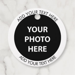 Upload Picture Photo & Add Text – Customize Favour Tags