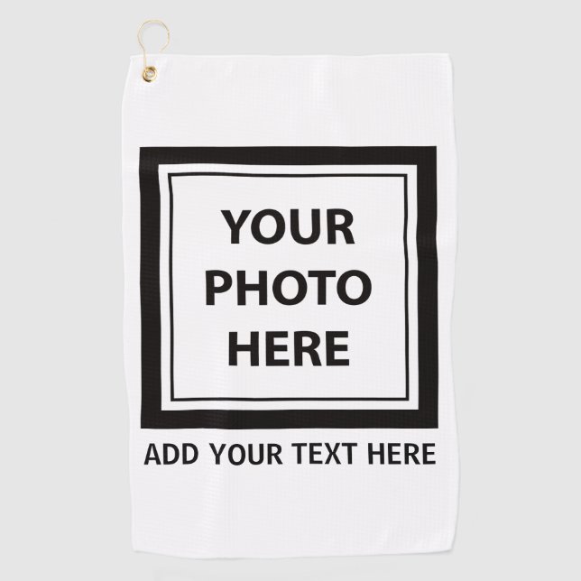 Upload Picture Photo & Add Text – Customize Golf Towel (Front)