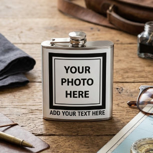 Upload Picture Photo & Add Text – Customize Hip Flask