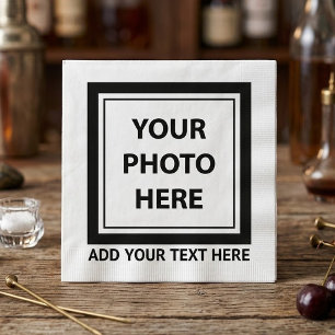 Upload Picture Photo & Add Text – Customize Napkin