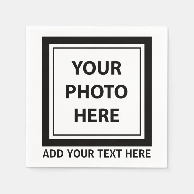 Upload Picture Photo & Add Text – Customize Napkin (Front)