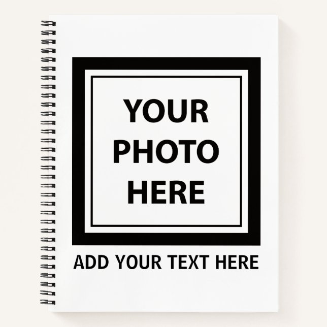 Upload Picture Photo & Add Text – Customize Notebook (Front)