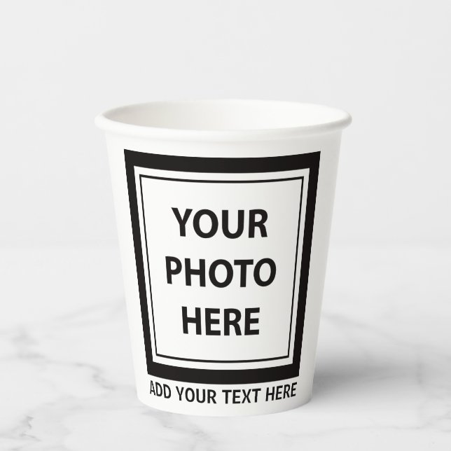 Upload Picture Photo & Add Text – Customize Paper Cups (Front)