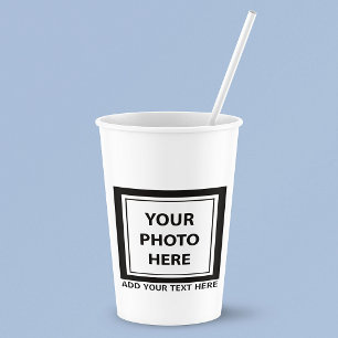 Upload Picture Photo & Add Text – Customize Paper Cups