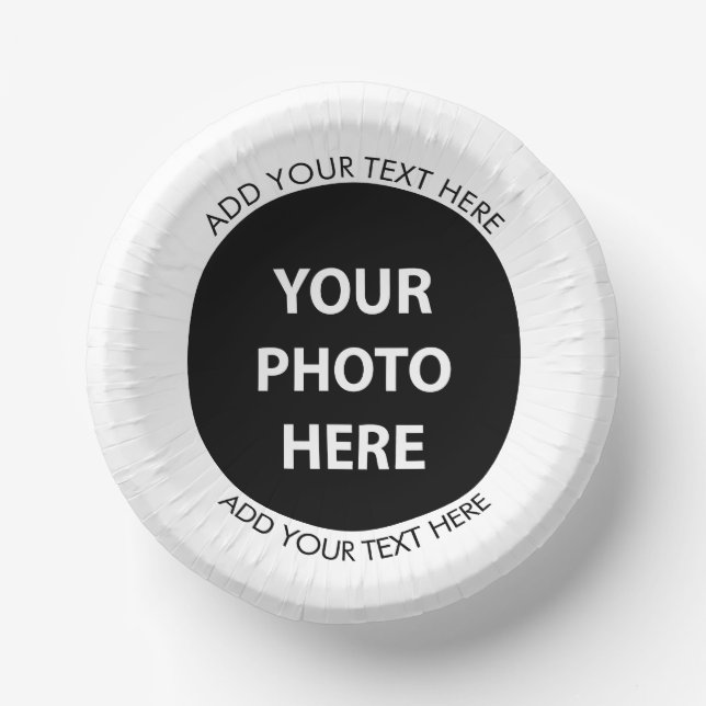 Upload Picture Photo & Add Text – Customize Paper Plate (Front)