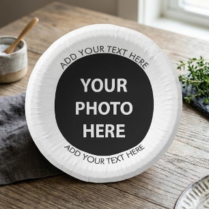 Upload Picture Photo & Add Text – Customize Paper Plate