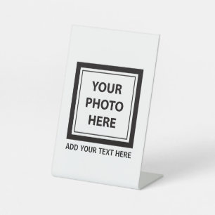 Upload Picture Photo & Add Text – Customize Pedestal Sign