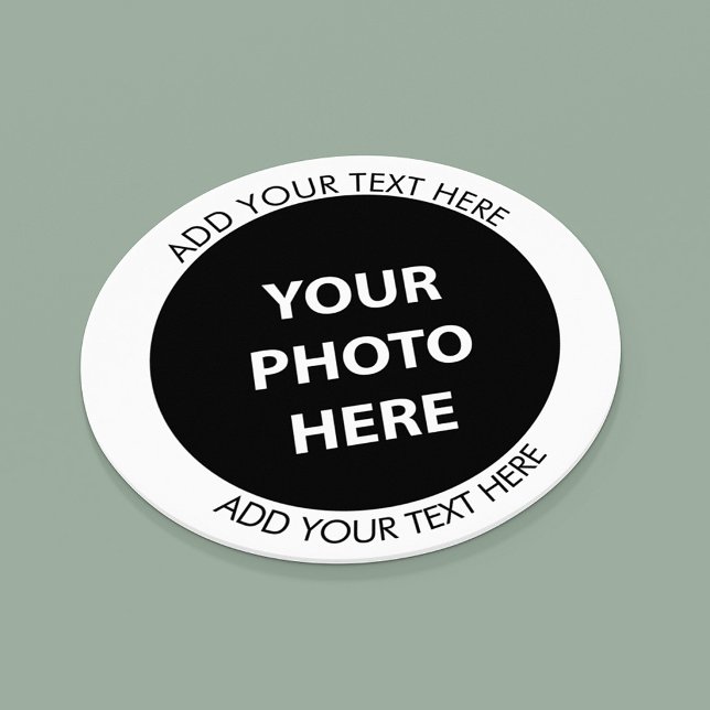 Upload Picture Photo & Add Text – Customize Round Paper Coaster (Creator Uploaded)