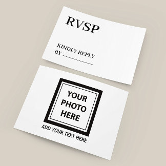 Upload Picture Photo & Add Text – Customize RSVP Card