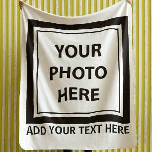 Upload Picture Photo & Add Text – Customize Sherpa Blanket